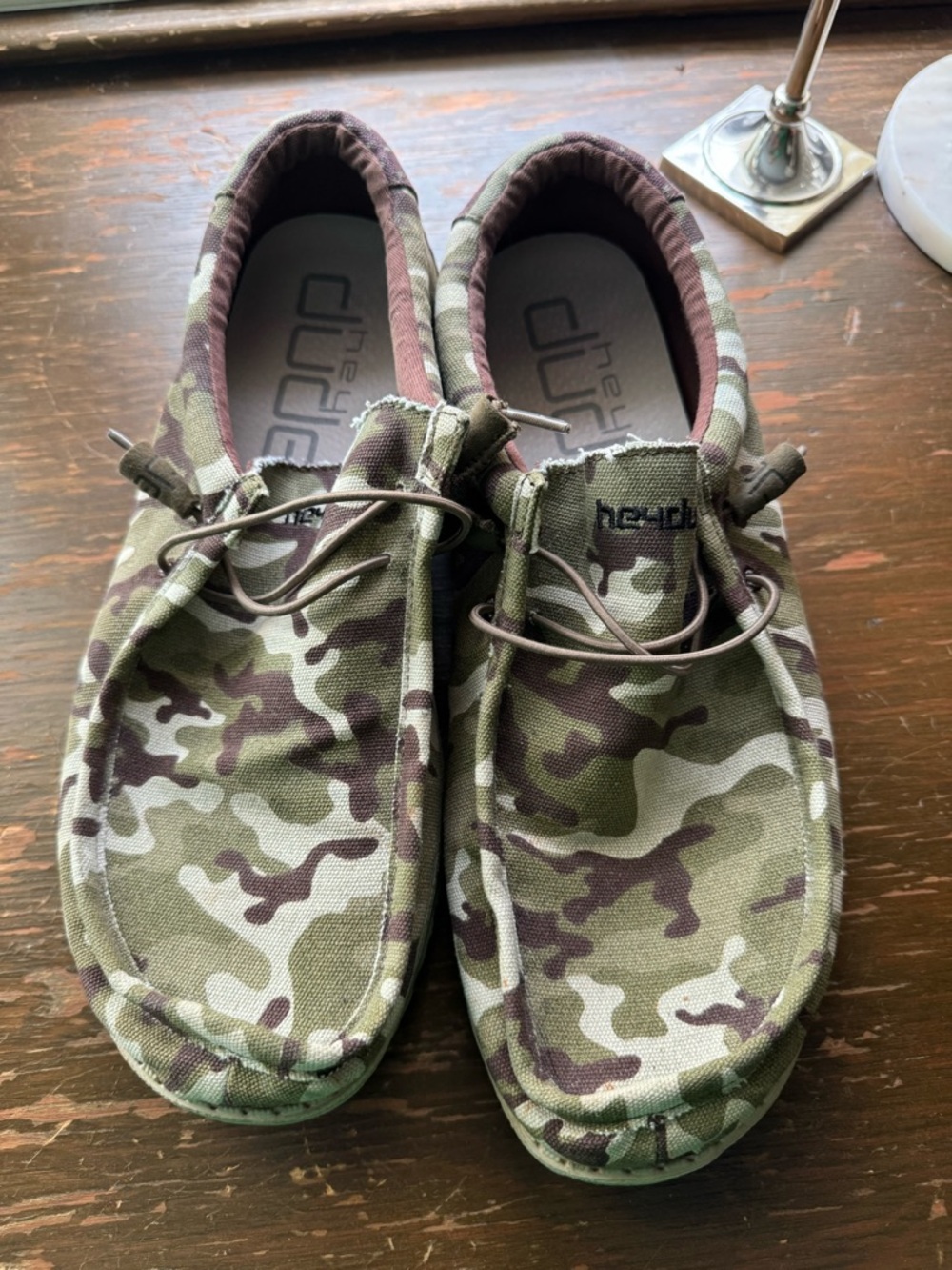 Hey Dude Camouflage Slip-On Shoes in Green and Brown